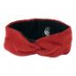Preview: Rotes feines überlappendes Stirnband 100% Wolle mit Fleece gefüttert Handarbeit Nepal